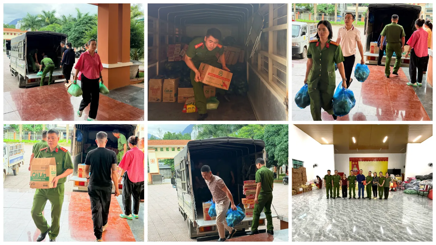 Hợp tác xã Nông nghiệp Hoa Đào và Công an xã Than Uyên chung tay hỗ trợ Nhân dân vùng lũ xã Mường Than