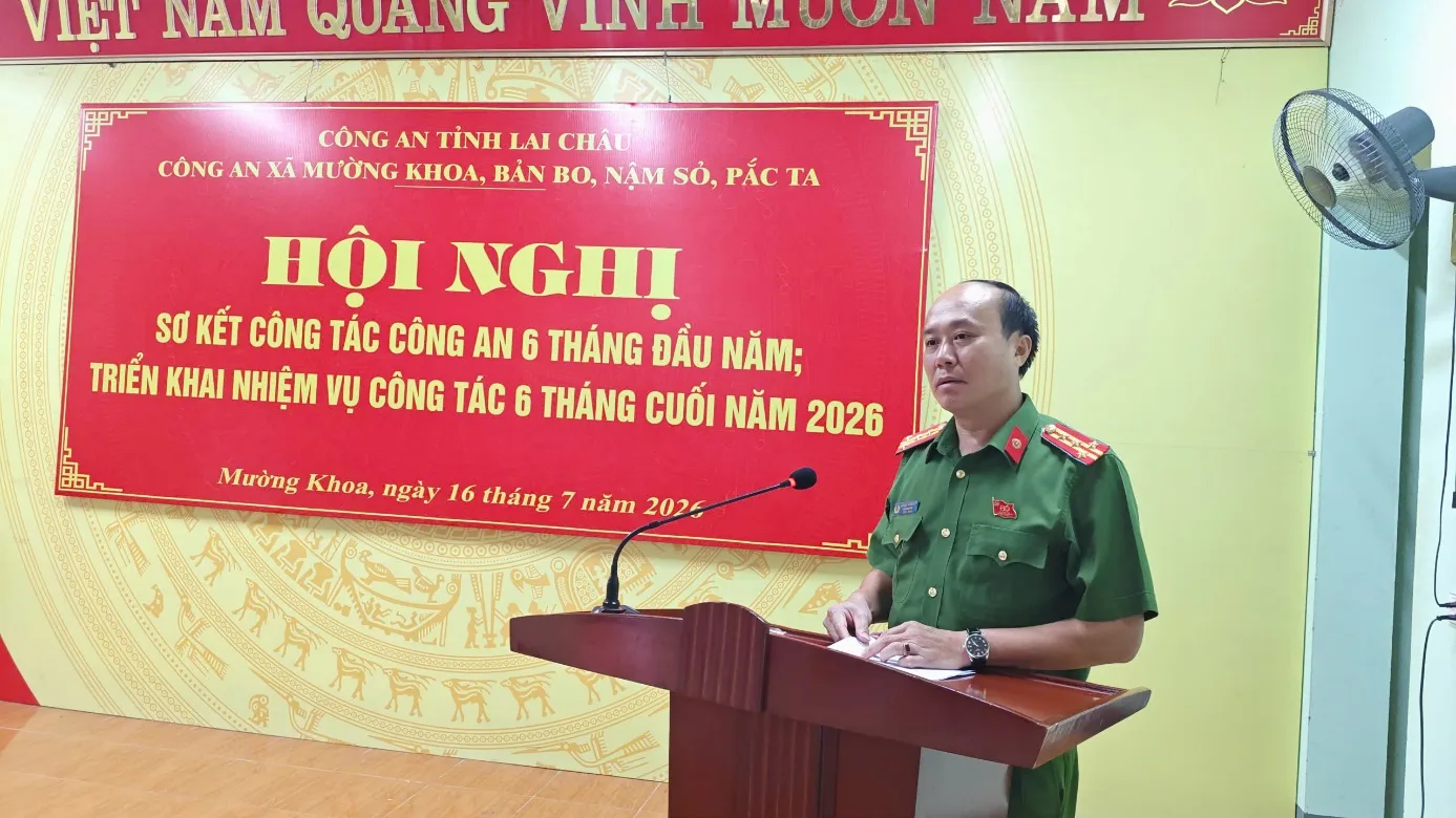 Đại tá Hoàng Trọng Vỹ – Phó Giám đốc Công an tỉnh phát biểu, chỉ đạo Hội nghị