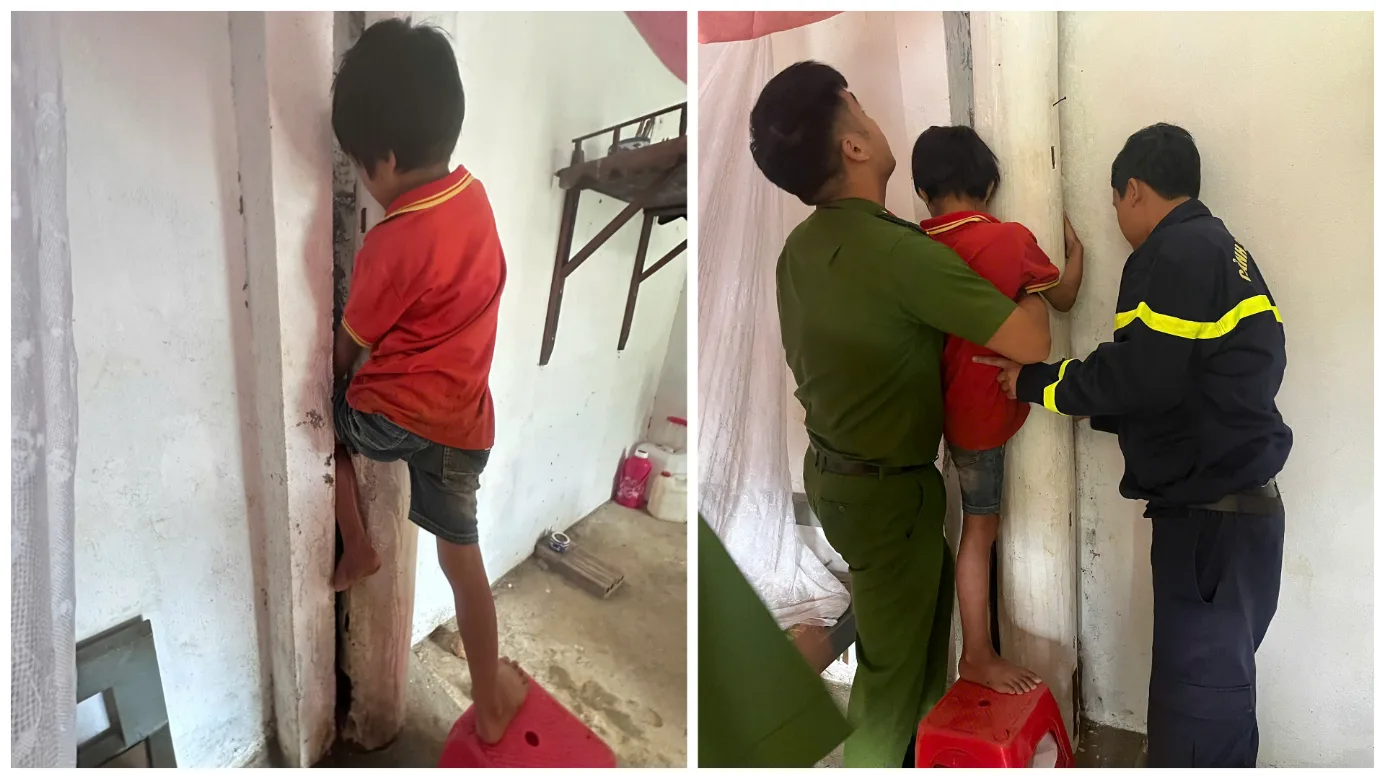 Kịp thời giải cứu cháu bé mắc kẹt trong khe hẹp - Cảnh báo nguy cơ tai nạn đối với trẻ em