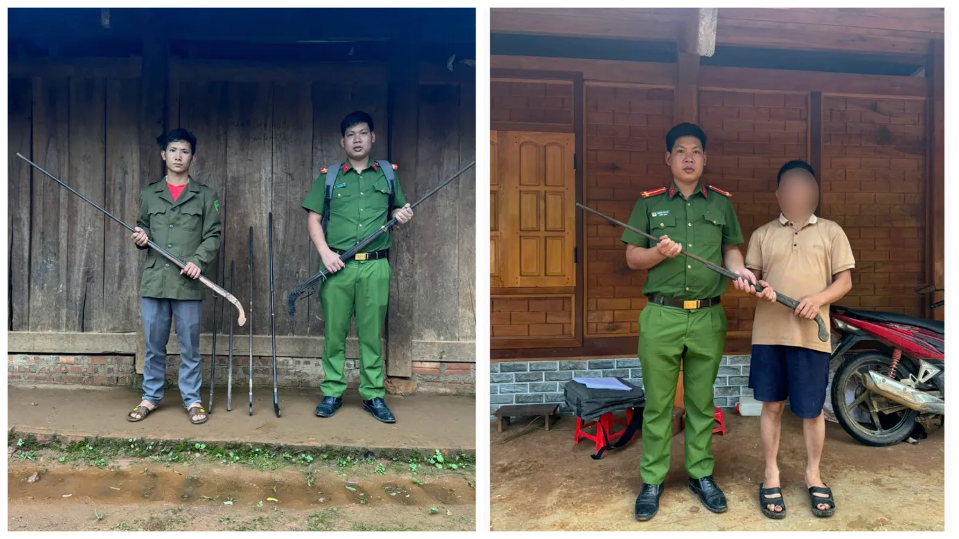 Công an xã Pắc Ta tiếp tục vận động tuyên truyền người dân giao nộp vũ khí , vật liệu nổ, công cụ hỗ trợ