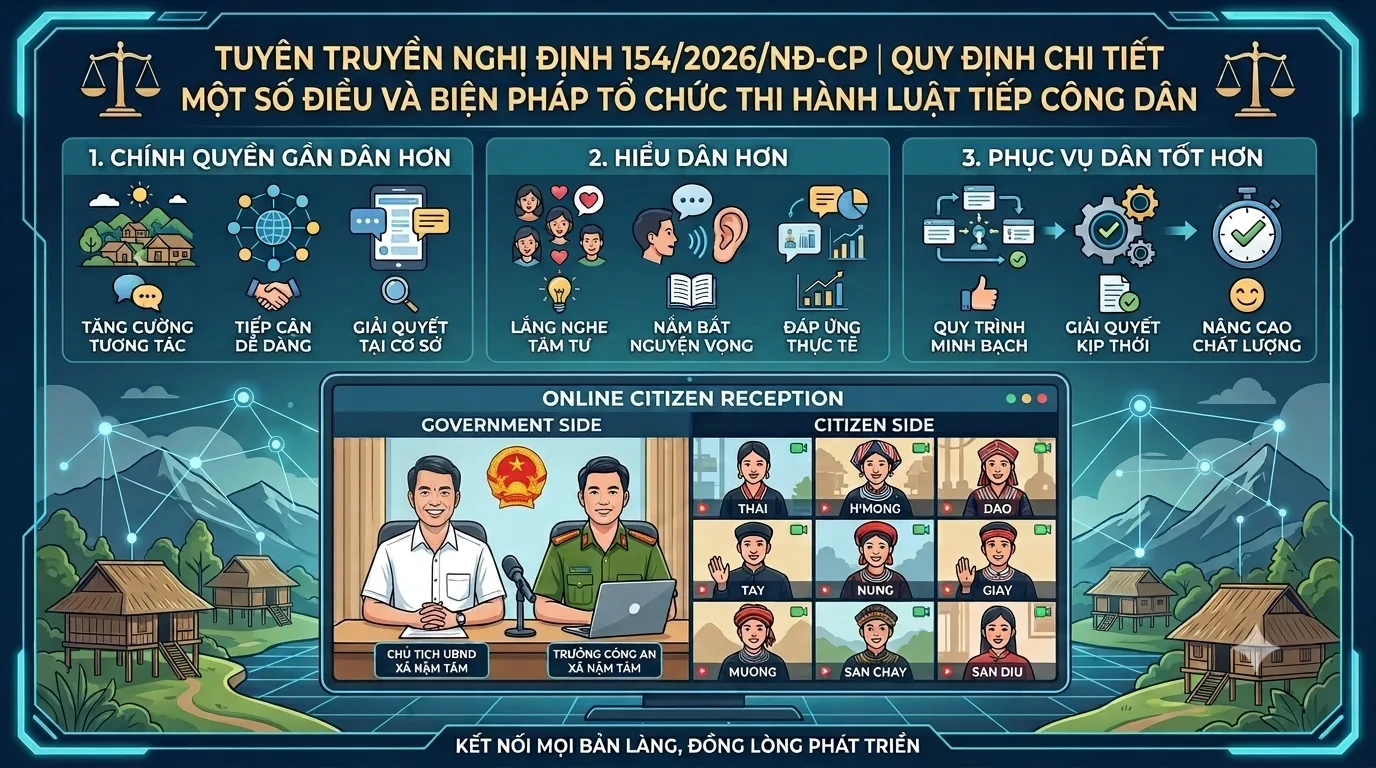 Triển khai Nghị định số 154/2026/NĐ-CP, ngày 15/5/2026 của Chính phủ, nâng cao hiệu quả công tác tiếp công dân tại cơ sở