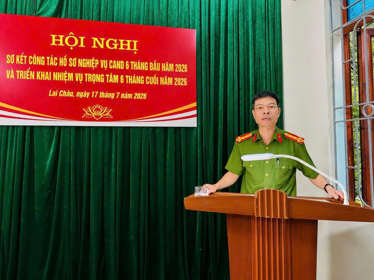 Phòng Hồ sơ nghiệp vụ Công an tỉnh Lai Châu tổ chức Hội nghị sơ kết công tác 6 tháng đầu năm, triển khai nhiệm vụ trọng tâm 6 tháng cuối năm 2026.