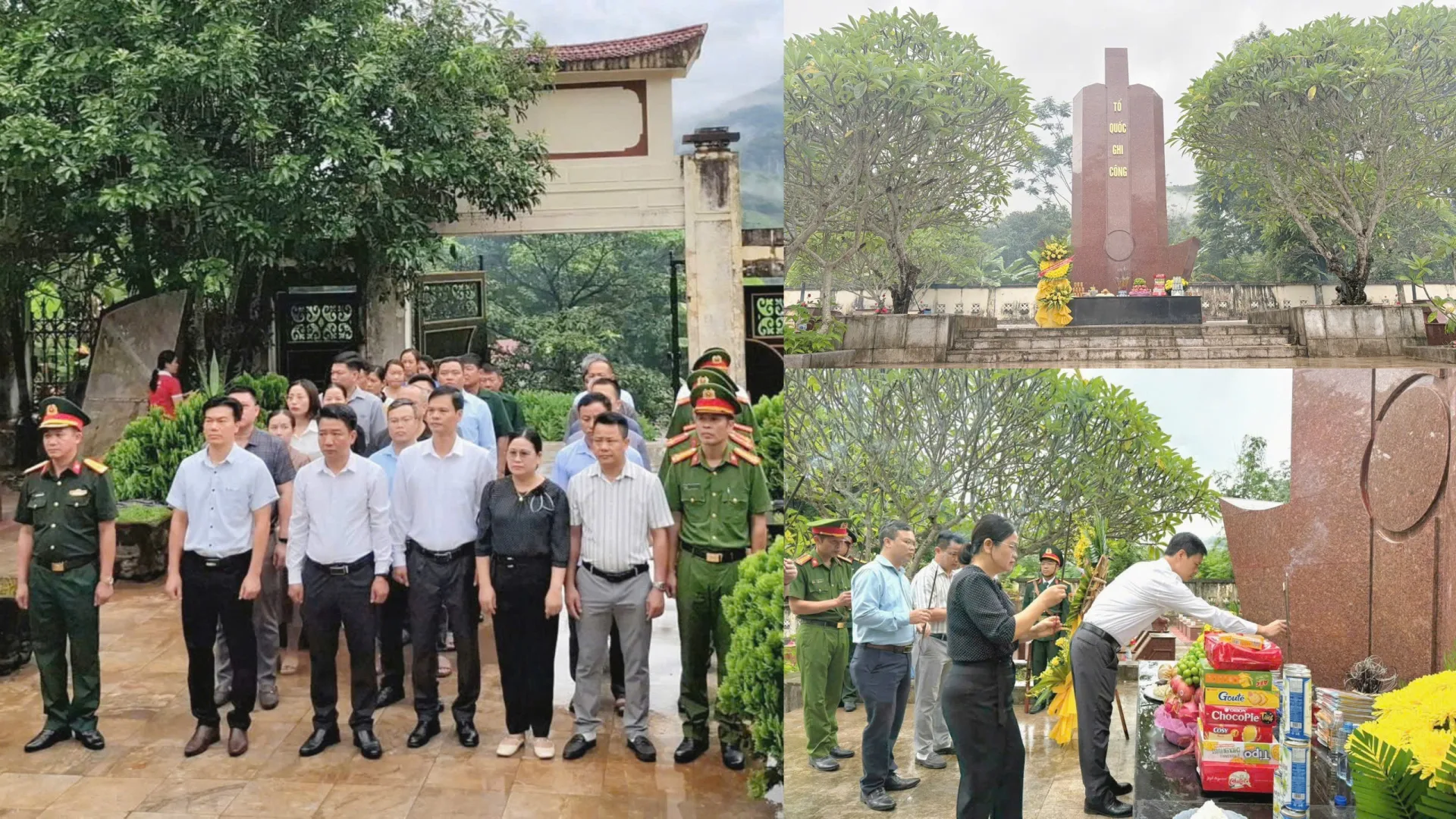Công an xã Bum Tở dâng hương tri ân các Anh hùng liệt sĩ