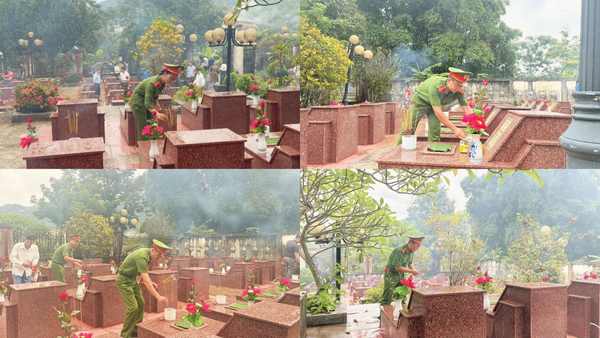 CBCS Công an xã Bum Tở dâng hương, dâng hoa tưởng niệm các Anh hùng liệt sĩ