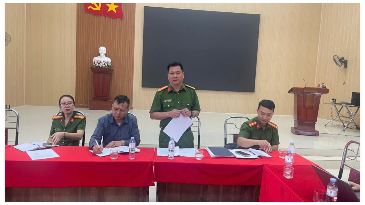 Đồng chí Đại tá Ngô Duy Thanh - Trưởng đoàn kiểm tra phát biểu tại buổi làm việc